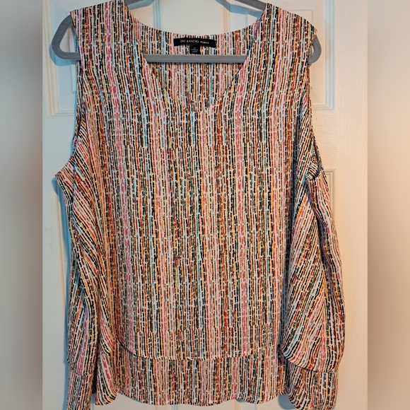 Zac & Rachel Women colorful designer blouse, size 1X. - Picture 1 of 10